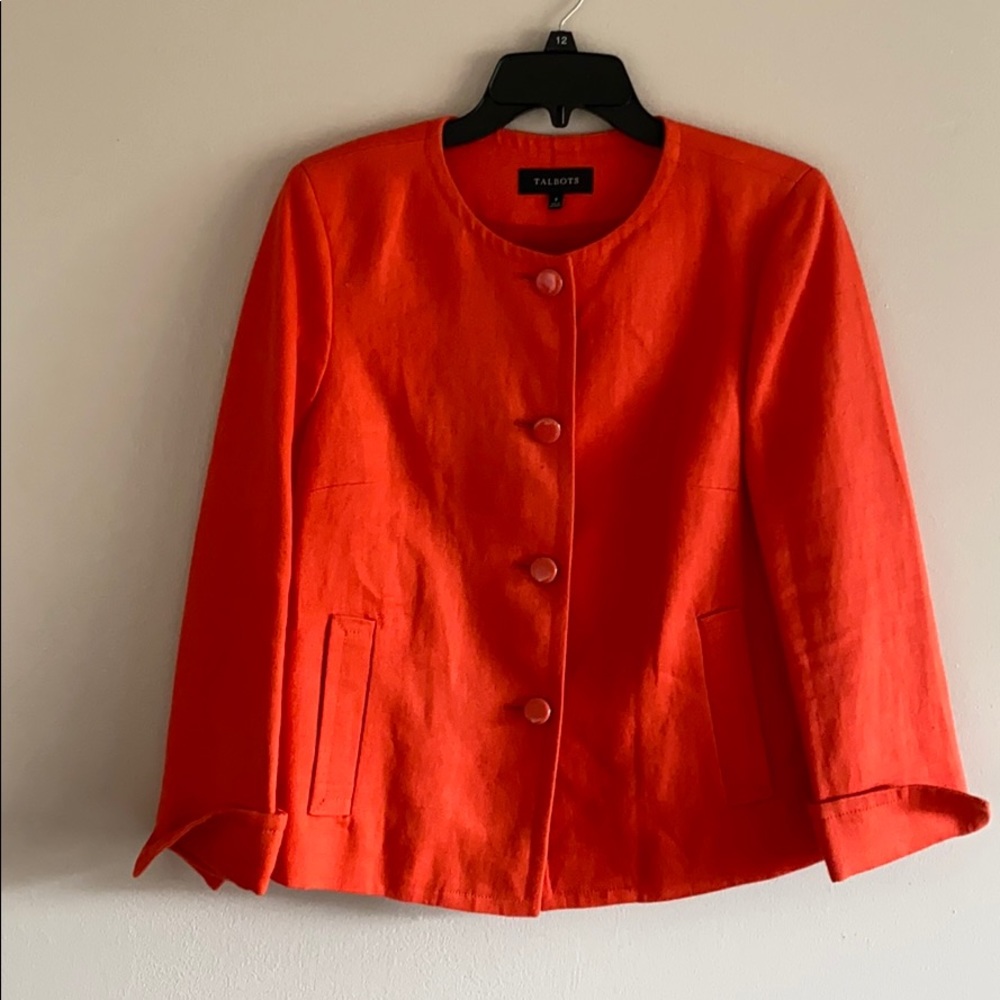 TALBOTS (8) Red Linen Jacket